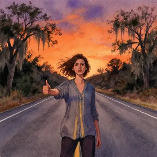 Aileen's Highway - Aileen Wuornos, illustrated children's book style