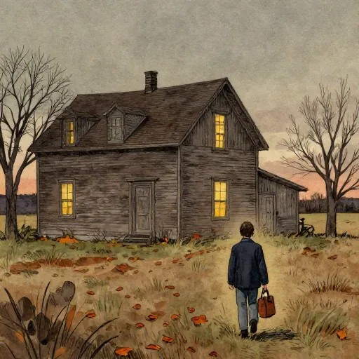 The Craftsman of Plainfield - Ed Gein, illustrated children's book style