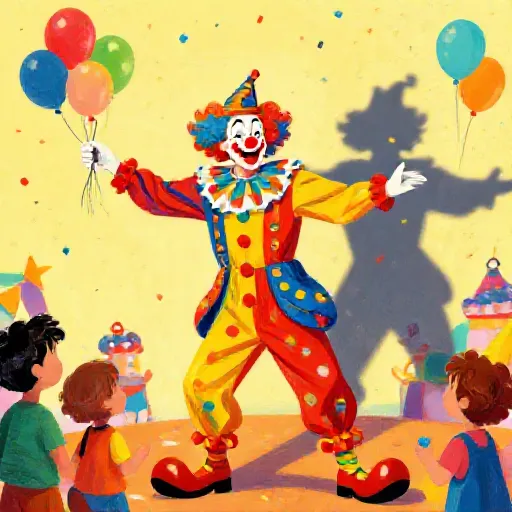 Pogo's Last Party - John Wayne Gacy, illustrated children's book style