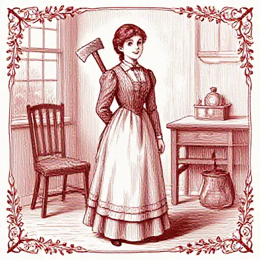 Lizzie's Bad Day - Lizzie Borden, illustrated children's book style