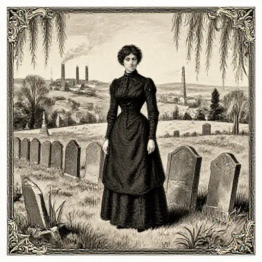 The Widow of County Durham - Mary Ann Cotton, illustrated children's book style