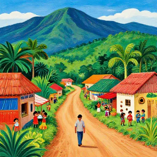 The Man Who Walked Between Countries - Pedro Lopez, illustrated children's book style